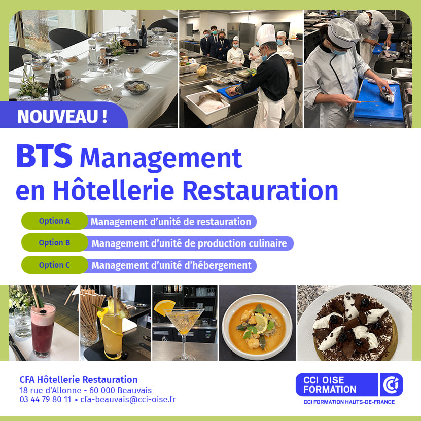 formation BTS management en Hotelrie restauration cci oise