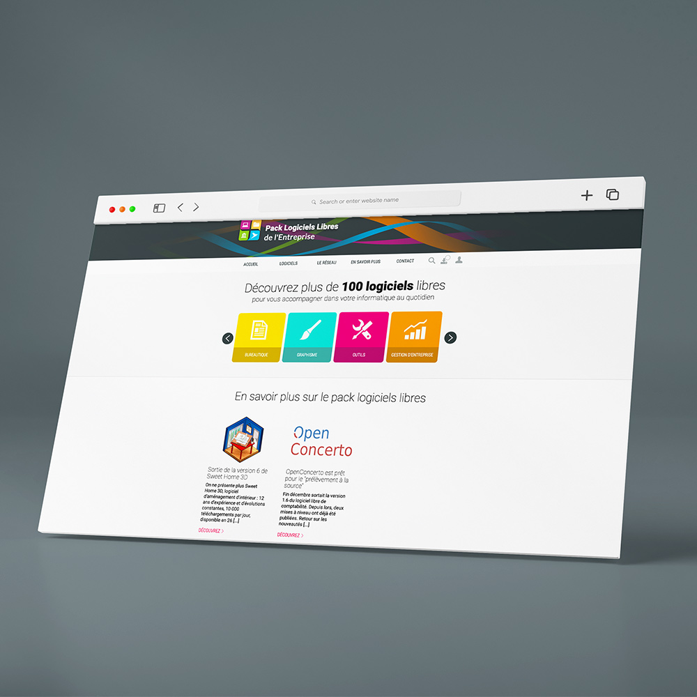 Site internet Pack Logiciels Libre Entreprise
