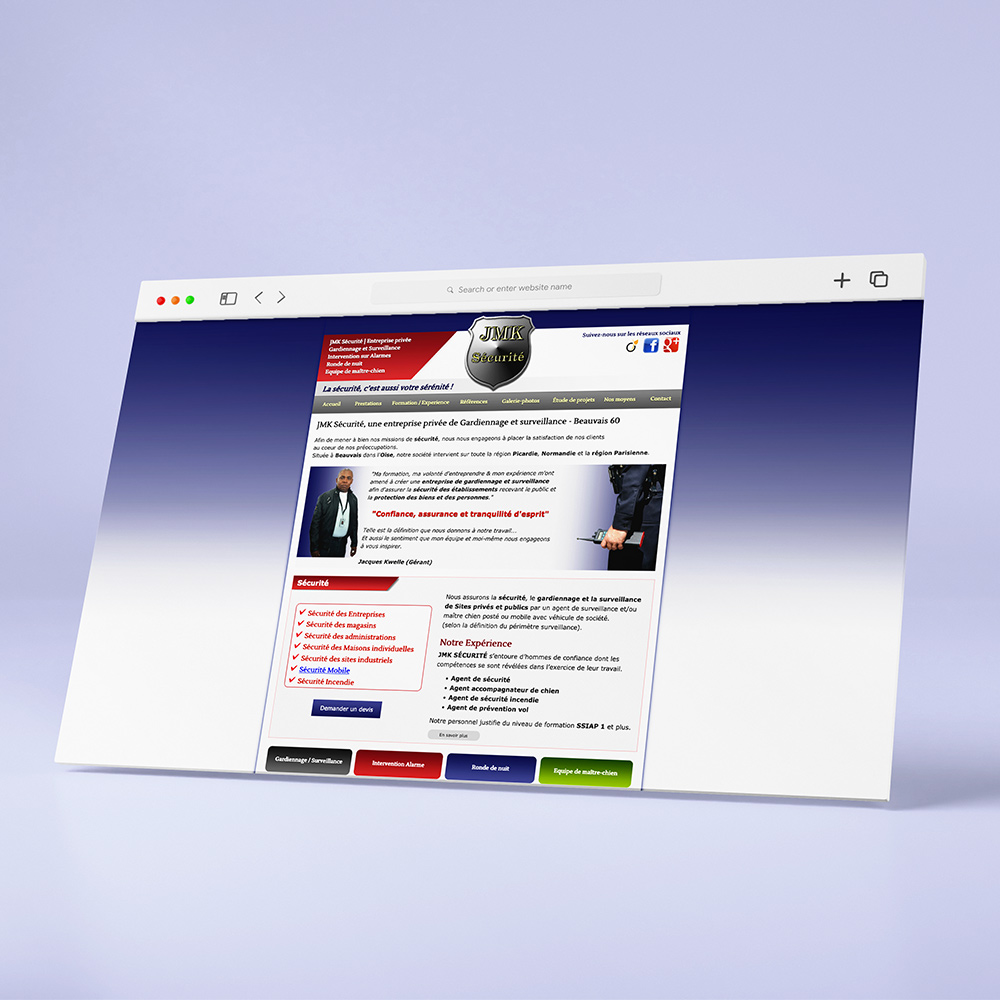 Site Internet entreprise de sécurité et gardiennage